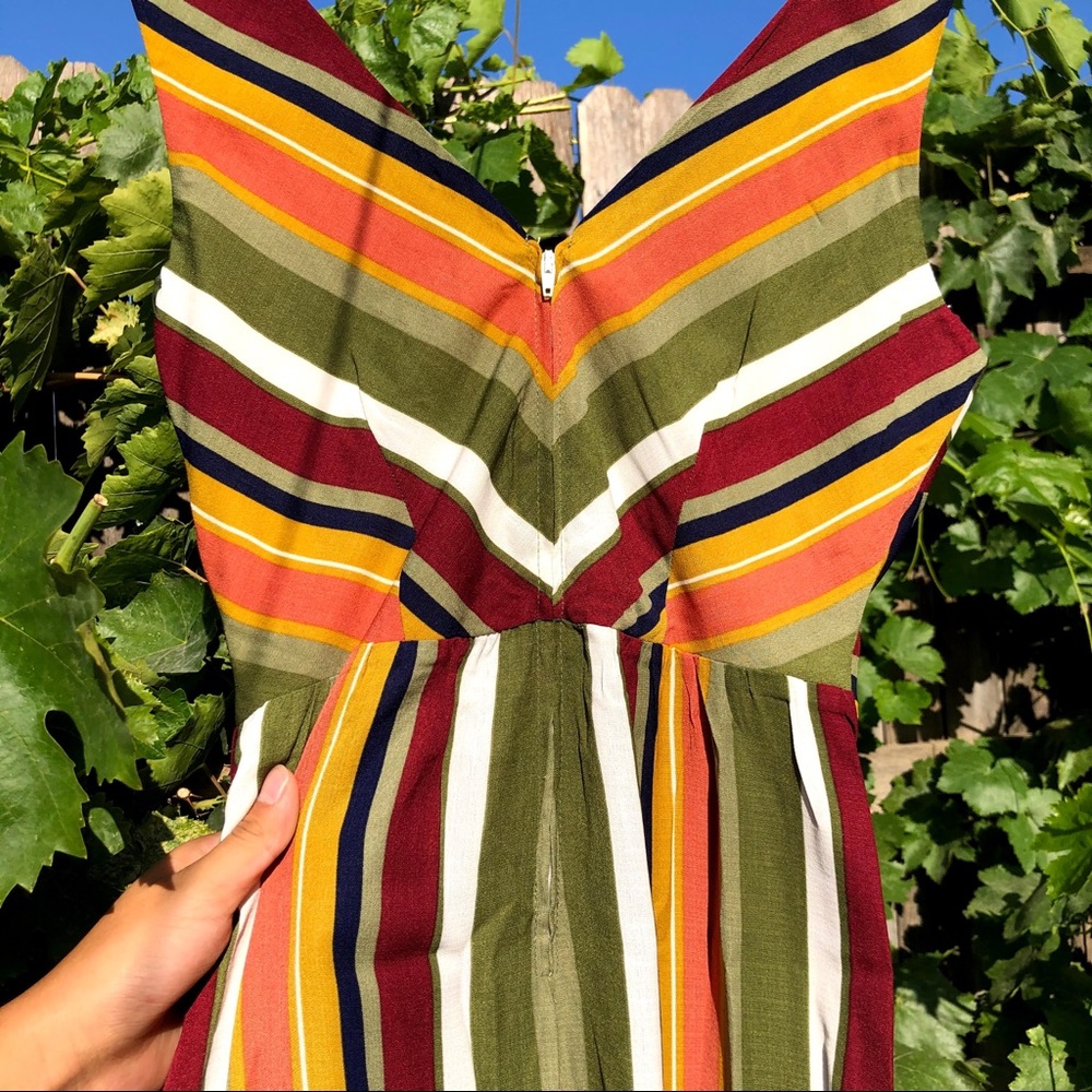 Striped NWOT Crystal Doll wide-leg jumpsuit - Picture 4 of 16